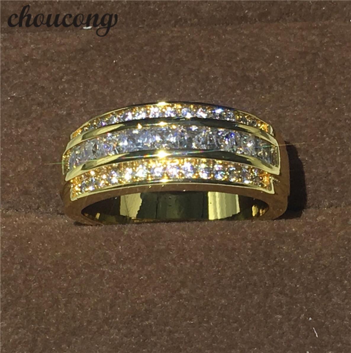 

New Arrive Jewelry Male ring Diamond Yellow gold filled Party Wedding Band Ring for Men Women Size 7129767544