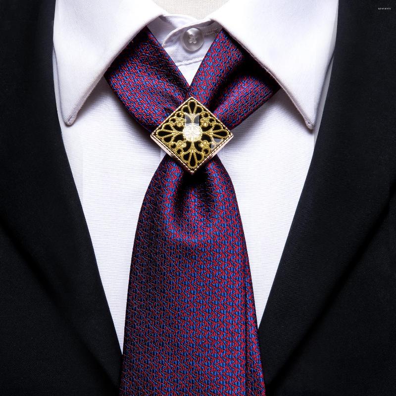 

Bow Ties Hi-Tie Purple Business Men's Tie Set Silk Polo For Men Hanky Cufflinks Gold Ring Fashion Design Wedding Quality Necktie