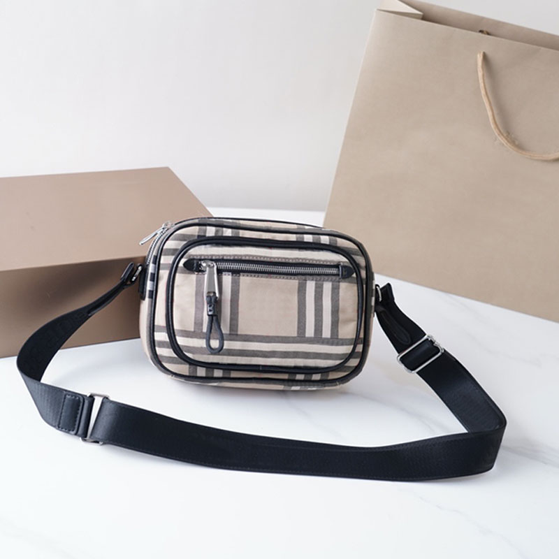 

Check Camera Bag Nylon Canvas Shoulder Crossbody Bags Zipper Wallet Men Women Handbag Purse Tartan Patchwork Color Waterproof Flap Clutch