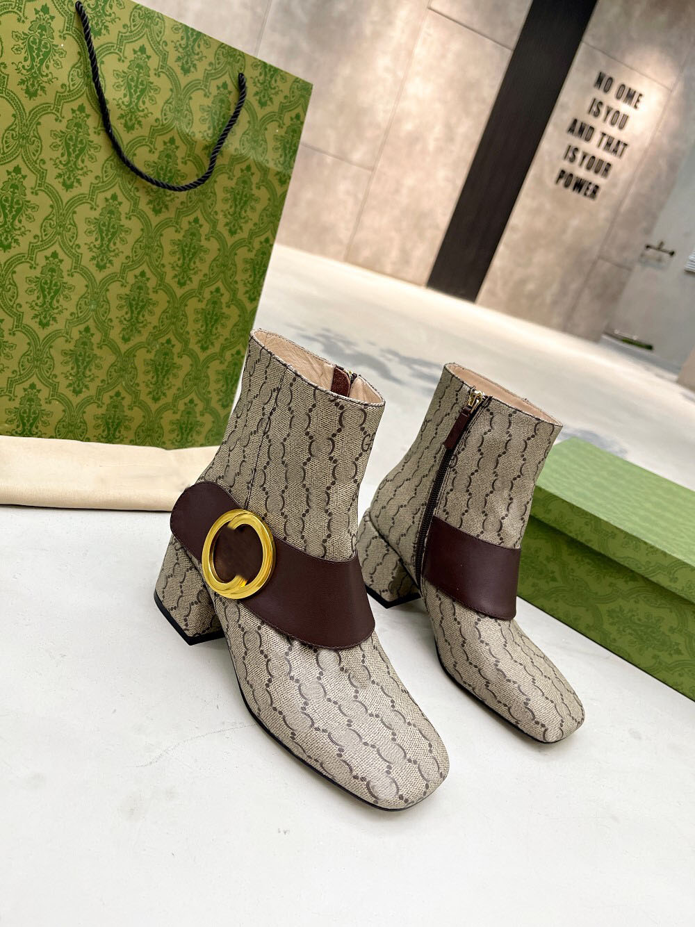 

Luxury Blondie Womens Ankle Boot Double G boots Designer Leather Women Martin Boots Classic Zipper Low Heel Booties 22S