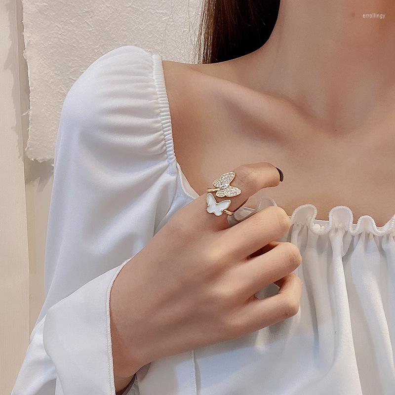 

Wedding Rings 2022 Cute For Women Girl Adjustable Open Daisy Butterfly Stackable Stress