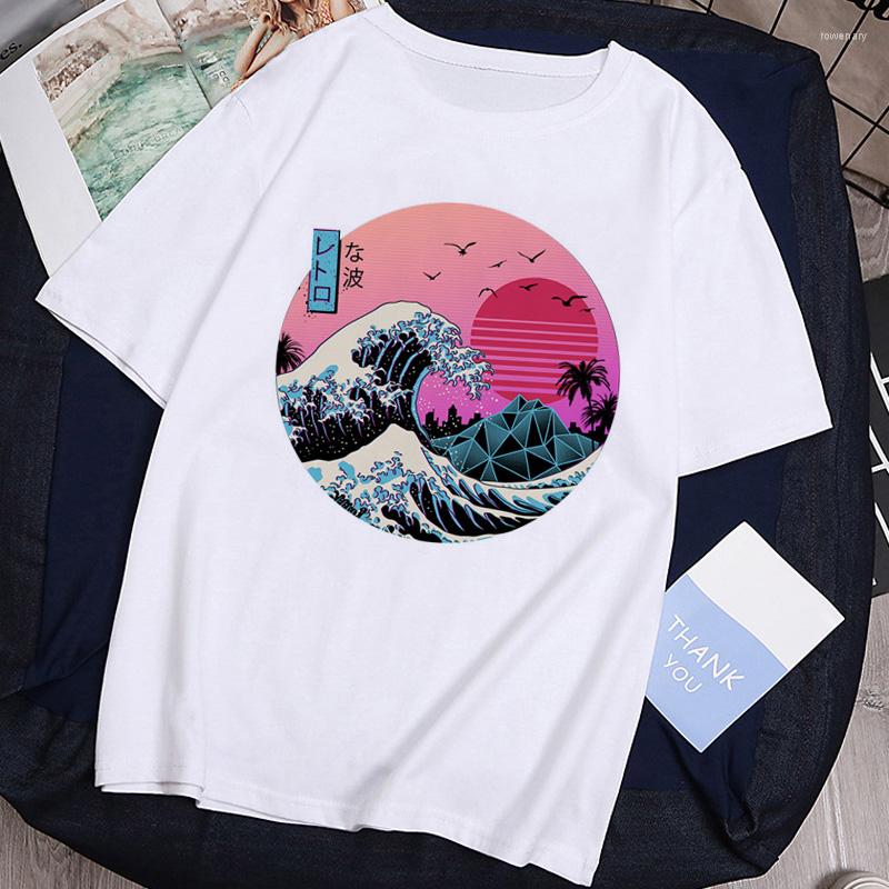 

Men's T Shirts Summer Women Men T-shirts Fashion Sea Shirt Harajuku Casual Oversize Print Tshirt Graphic Streetwear Tops Female Clothes, White