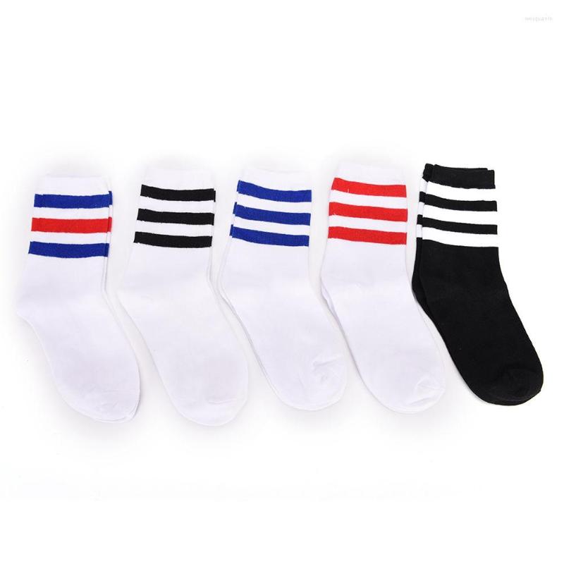 

Men's Socks 1Pair Men Skate Striped Cotton Blend Hip Hop Harajuku Unisex Colorful, Blue red striped