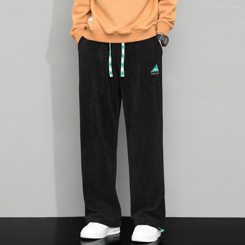 

Men's Pants Super Soft Relaxed Fit Lace-up Male Joggers Loose For Dating, Black
