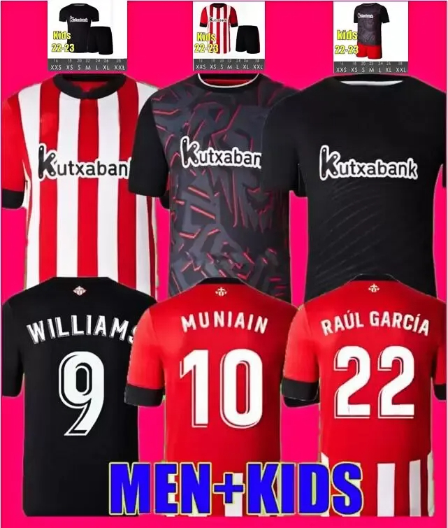 

22 23 Club Bilbao Soccer Jerseys BERENGUER 2022 2023 MUNIAIN Athletic WILLIAMS Football shirt RAUL GARCIA VILLALIBRE camiseta Sancet third GK UNAI SIMON away, Away kids