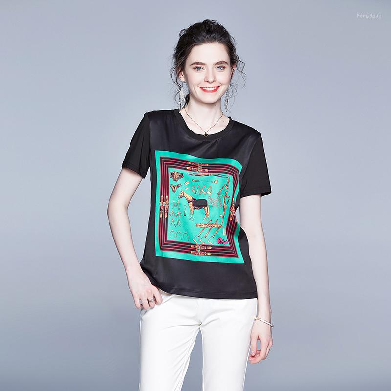 

Women's T Shirts NRJ-6F-615-B-1920 Black T-shirt Women 2022 Summer, Photo color