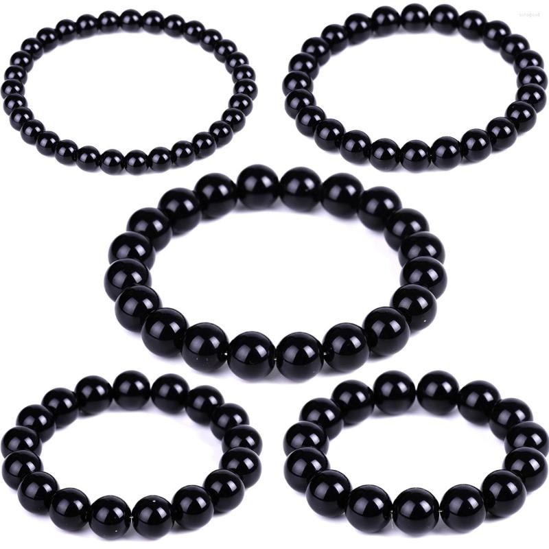 

Strand Natural Black Obsidian Bracelet 6 8 10 12mm Stone Beads Gem Energy Bracelets Men Yoga Handmade Women Gift