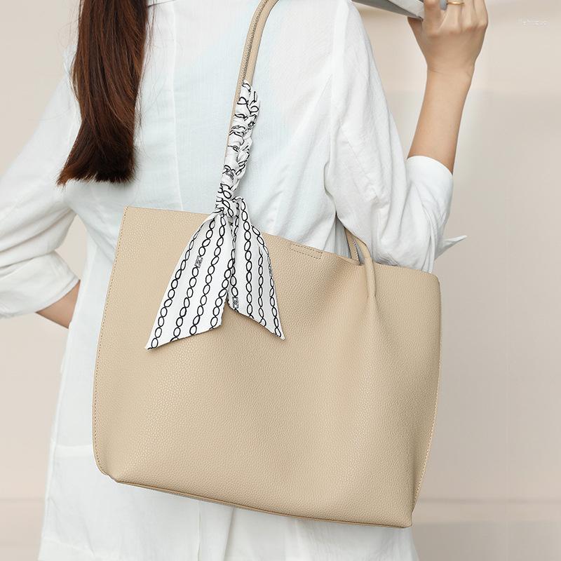 

Evening Bags High Quality Genuine Large Capacity Shoulder 2023 Soft Fashionable Leather Women's Bag Simple Tote, Black