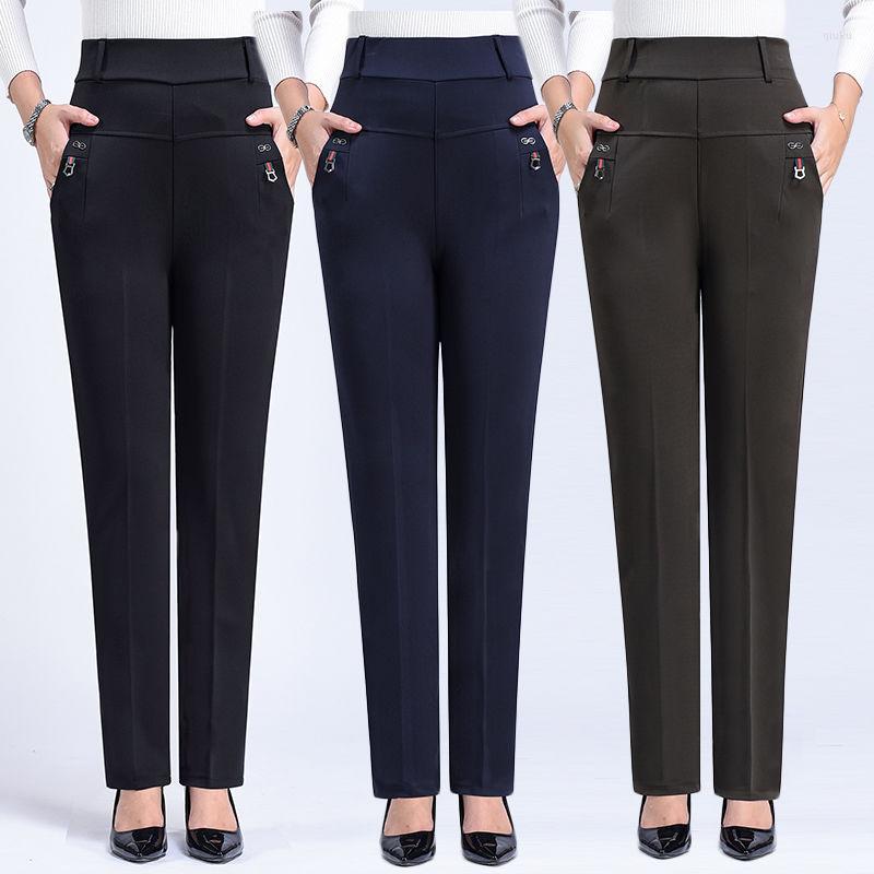 

Women's Pants 2022 High Waist Autumn Winter Women Trousers Thick Warm Elastic Quality 7XL Straight X116