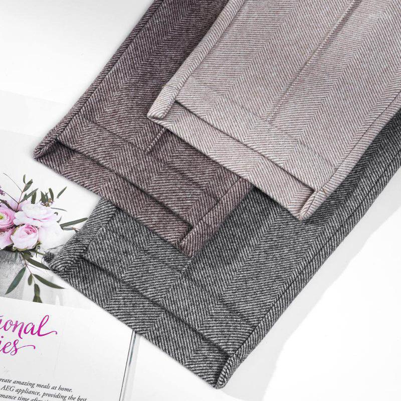 

Women's Pants Autumn Winter Women's 2022 Loose Harem Female Fashion Warm Thick Wide Leg High Waisted Suit Trousers For Women, Gray normal