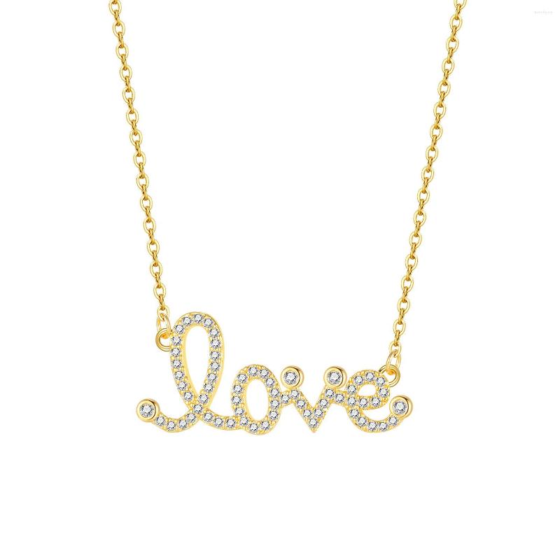 

Chains Heart Crystal Necklaces For Women Girl Zircon Love Letter Necklace Shiny Pendant Choker Valentine Day Gifts Jewelry