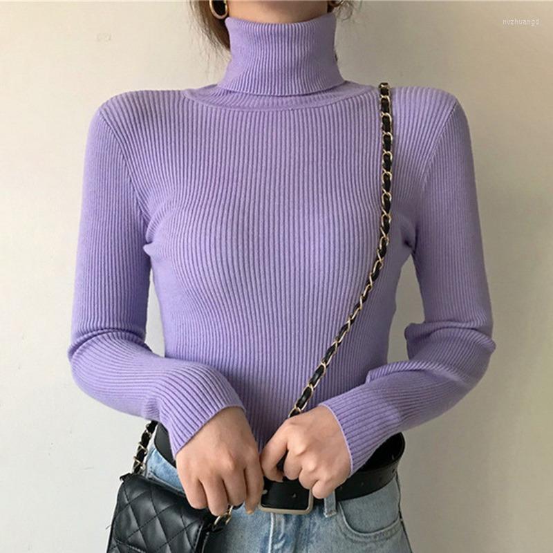 

Women's Sweaters ABRINI Women Cashmere Sweater Purple Turtlenecks Winter Casual Knitted Pullovers Soft Slimming Jumpers For 2022, Coffee