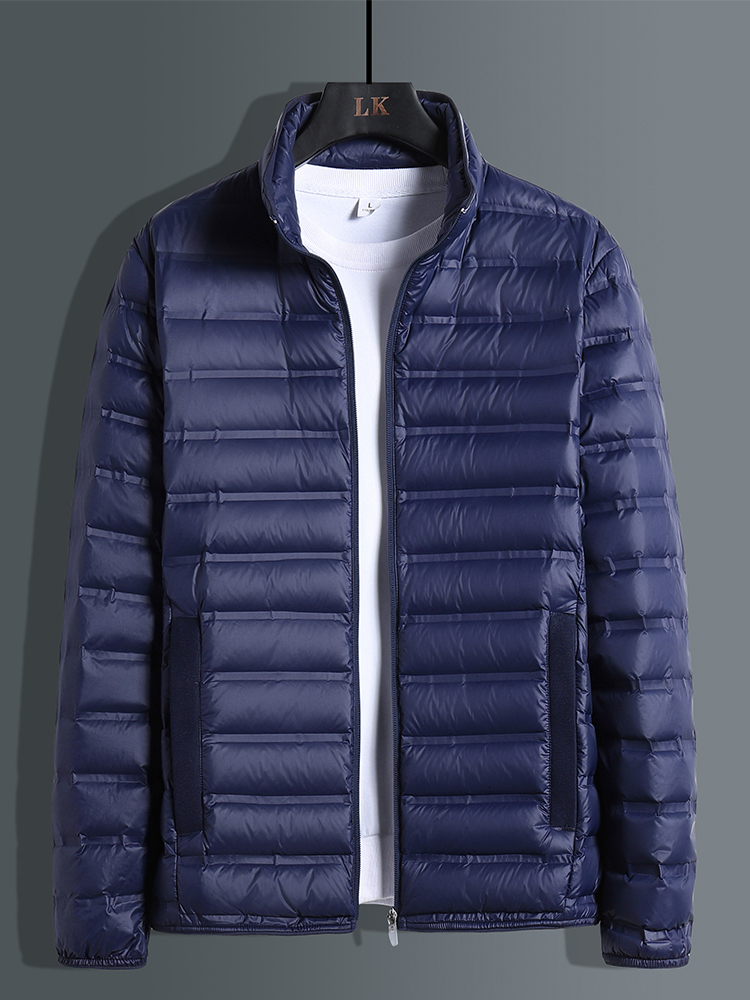 

Men's Down Parkas Winter Ultra Light Jacket Men Stand Collar 90% White Duck Padded Coat Solid Warm Windbreaker Plus Size 8XL 221206, Gray