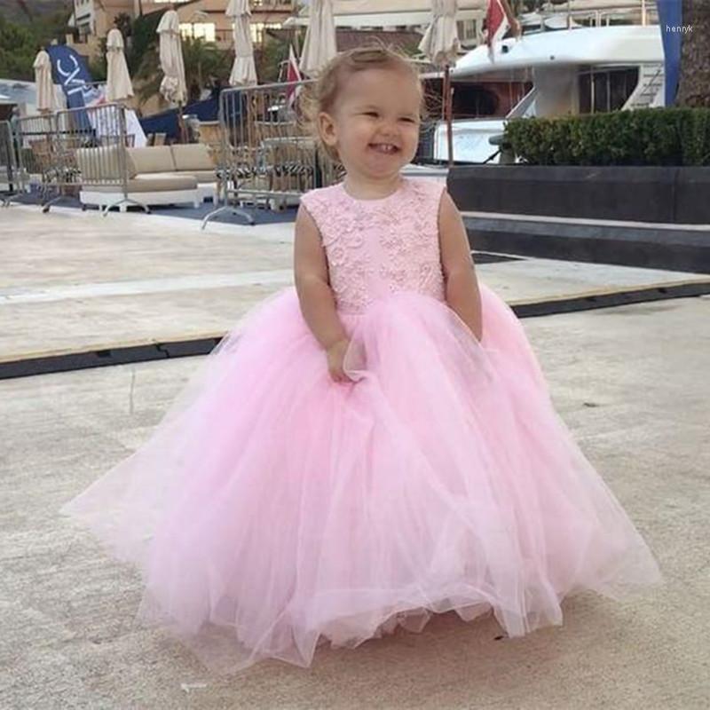

Girl Dresses Cute Puffy Princess Lace Satin Layers Tulle Kids Party Dress Appliques Ball Gown Celebrity, Blue