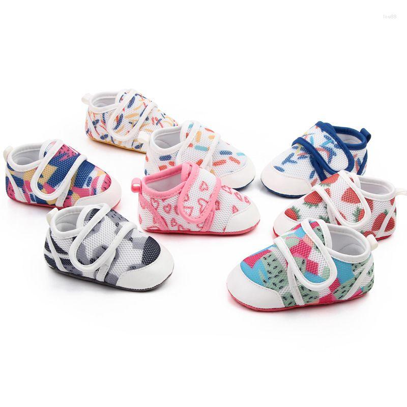 

First Walkers Baby Girl Mesh Shoes Spring Autumn Toddler Soft-sole Crib Sneakers Lovely Fruit Print Infant -18m, A3