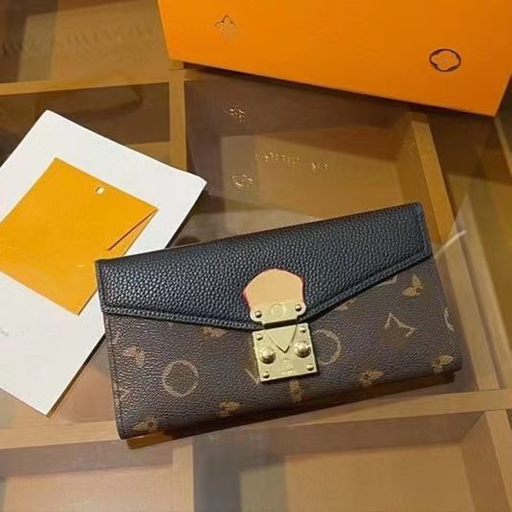 

2022 New wallet Fashion Designer Women Long short walletWallet woman purse Discount original box card holder ladies handbag, Brown