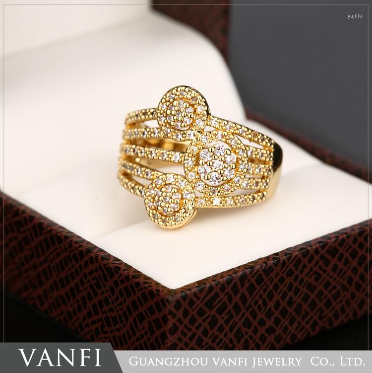 

Wedding Rings Style Shiny Women Cubic Zirconia Vintage Bijoux Gold Color Engagement Jewelry