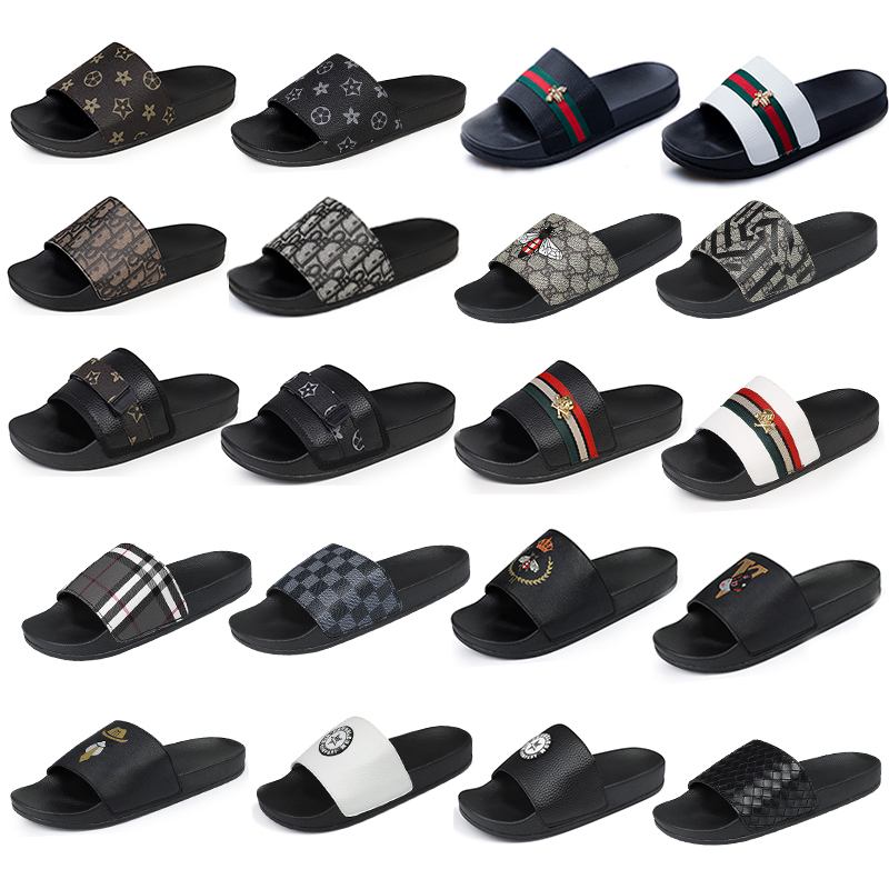 

Designer Slippers Men's G Plaid Pattern Wheat Spike Bees Summer Sandals Beach Sandals Black and White Slippers Tide Shoes, 188