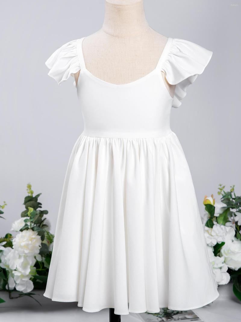 

Girl Dresses Kid Baby Girls Flower White Summer Dress Children's Clothing Ruffles Princess Party Communion Ball Gowns, Ivory