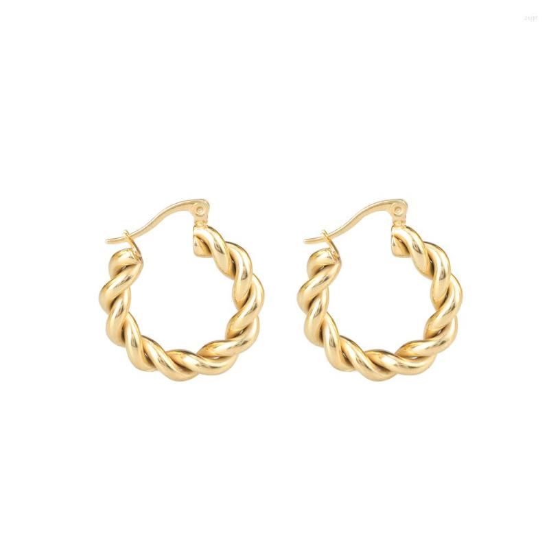 

Hoop Earrings Stainless Steel Mini Gold Twist Rope Women Minimalism Jewelry Gift For Him