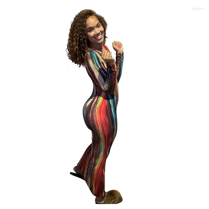 

Casual Dresses Xingqing Sexy Striped One-piece Full Dress V-neck Low-cut Long Sleeve Slim Elastic Ladies Maxi Club Wear, As photo shows