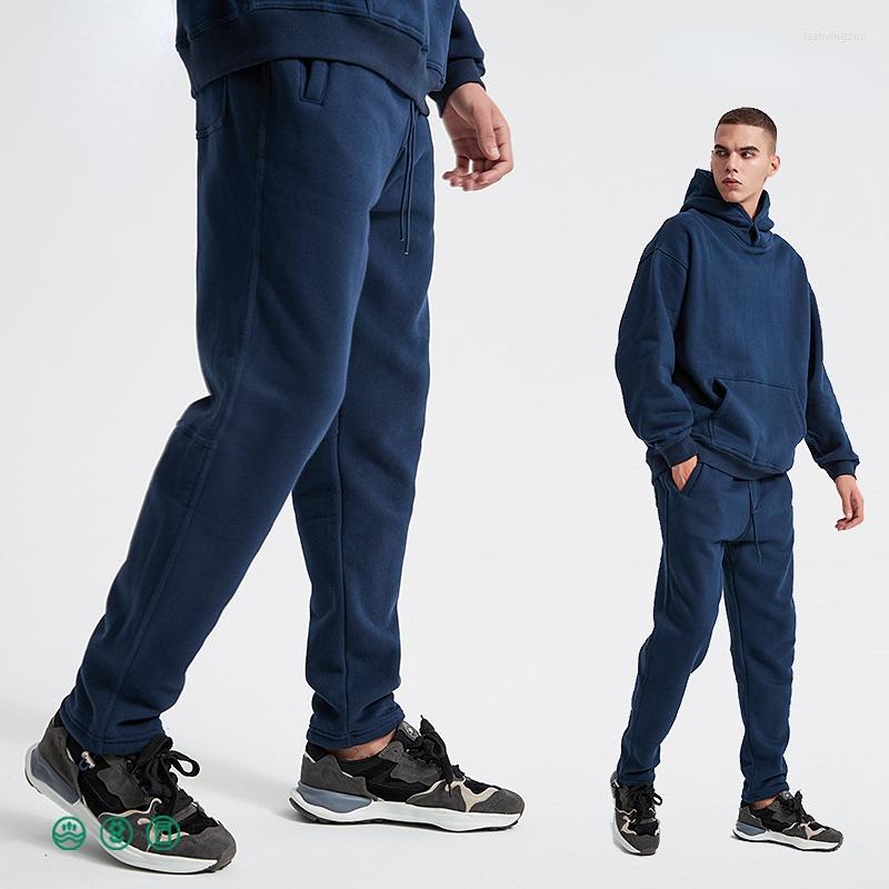

Men' Pants Men Plush Solid Color Elastic Men' Sweat Original Fashion Brand Street Style Fleece Trousers Joggers, Black