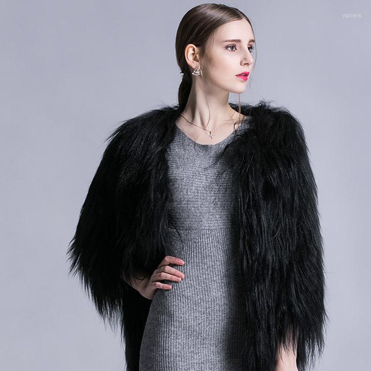 

Women' Fur High Quality 2023 Women' Medium Fashion Haining Long Wool Coat, White
