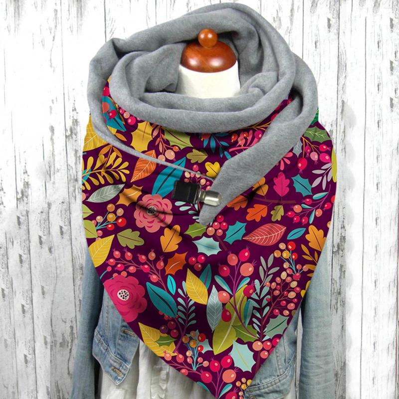 

Scarves Large Plaid Shawl WomenPrinting Scarf Fashion Multi-Purpose Fleece Wrap