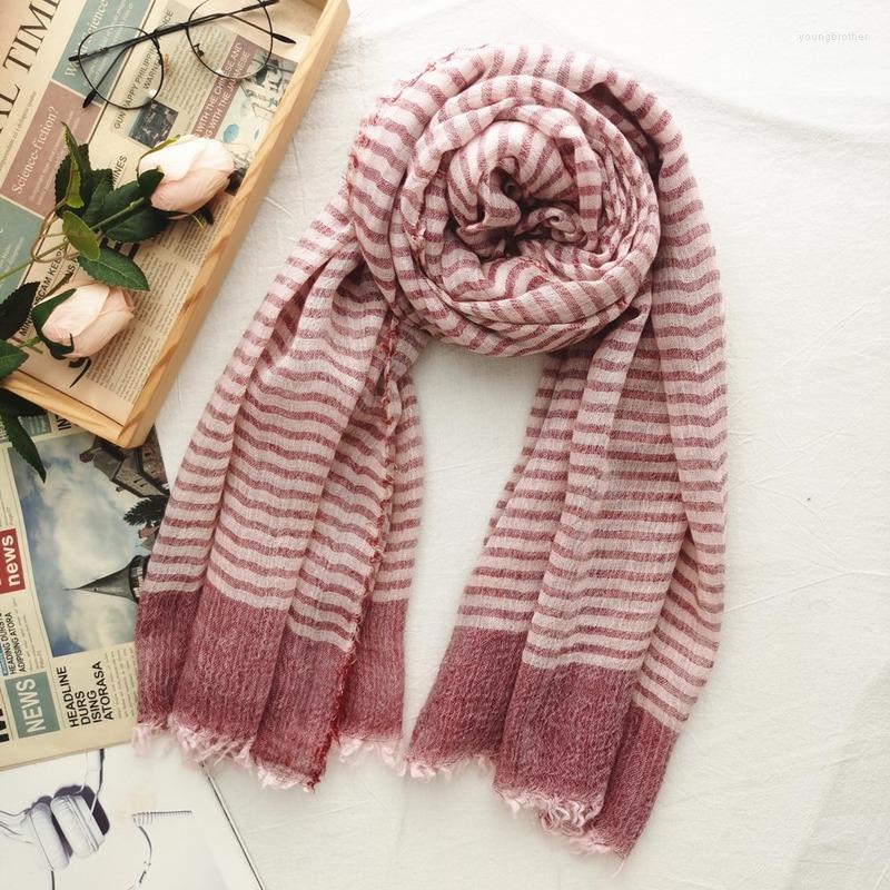 

Scarves Wool Scarf Pinstripe Japanese Lady Style Literary Shawl