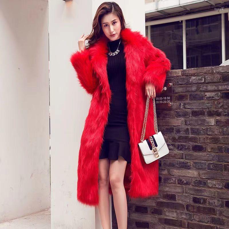 

Women's Fur Autumn And Winter 2022 Korean Fashion Temperament Slim Versatile Thickened Medium Long Faux Coat Women's Trend