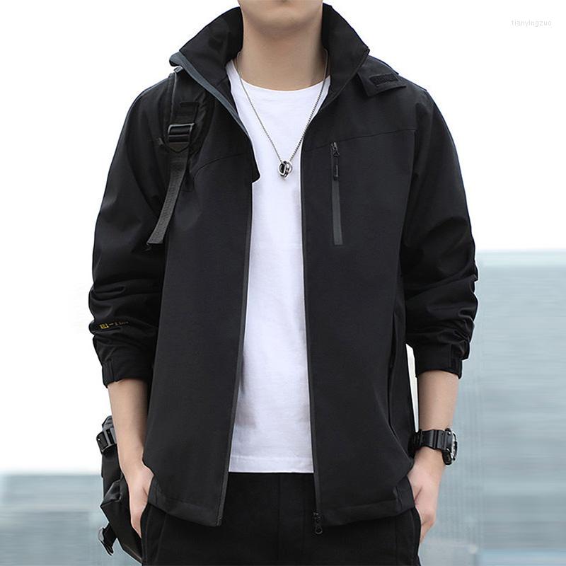 

Men's Jackets 2022 Autumn OutdoorJackets Men's Waterproof Windproof Sports Techwear Mountaineering Clothing Tool Coat Windbreaker, Black