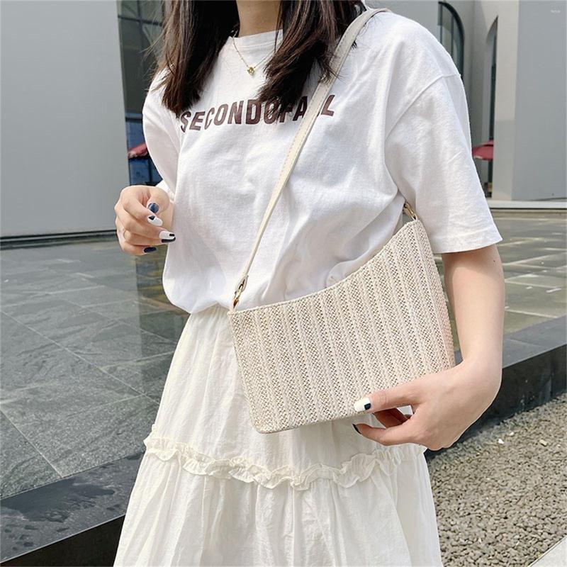 

Waist Bags Underarm Ladies Small Bag Shoulder Messenger Fashion Casual Straw Packs Solid Color Summer Minimalist 2022, Bg