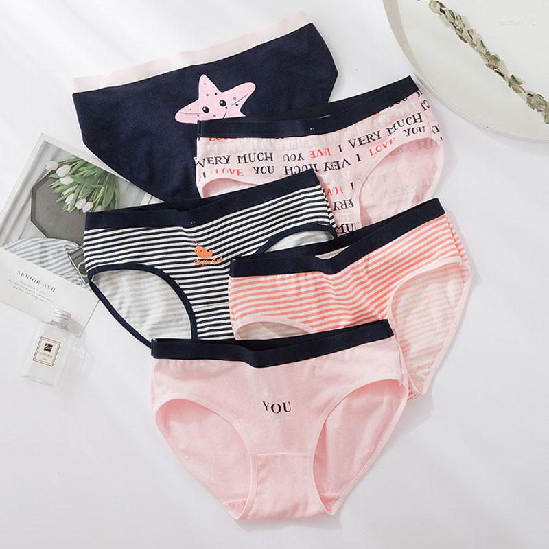 

Women's Panties 5PCS/LOT Women Cotton Underwear Briefs Comfort Intimates Sexy Lingerie Calcinha Girls Cute Underpants Plus Size XXL, Nk142-503