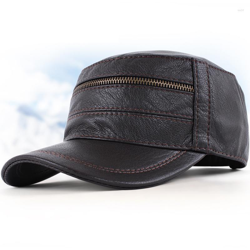 

Berets Kagenmo High Quality Goat Leather Men'S Hat Fashion Casual Men Spring Outdoor Warm Bone Brim Winter Sun