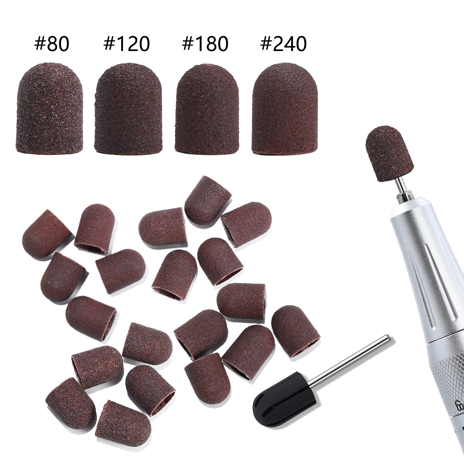 

Nail Art Equipment 50pcslot 10x15mm Sanding Block Sleeves Without Grip Pedicure Tools Electric Nail Drill Polishing Accessories 221206