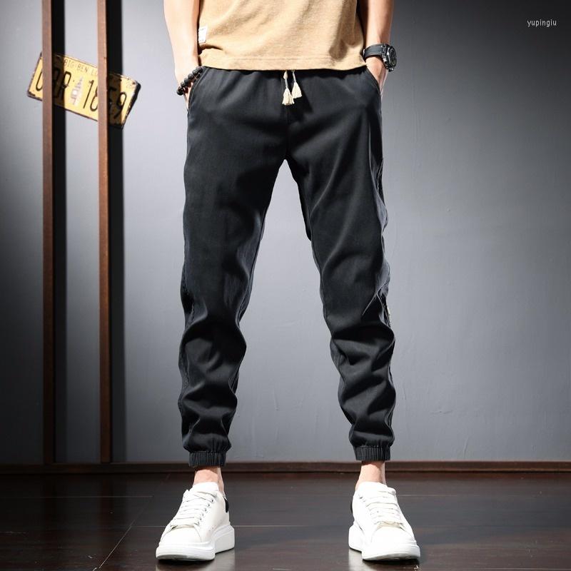 

Men's Pants Men Ankle-Length 2023 Summer Lyocell Jogging Trousers Streetwear Casual Black Elastic Waist Drawstring Joggers