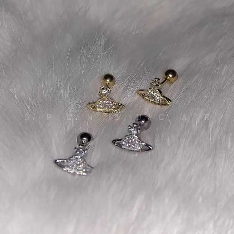 

Designer vvan earrings Classic planet ear female mini Saturn rings