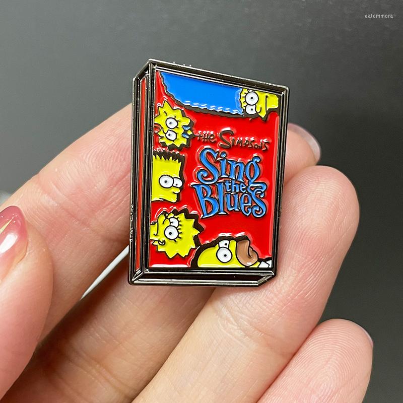 

Brooches The Simps0ns Sing Blues Vintage Cassette Tape Badge Cartoon Enamel Pins For Backpacks