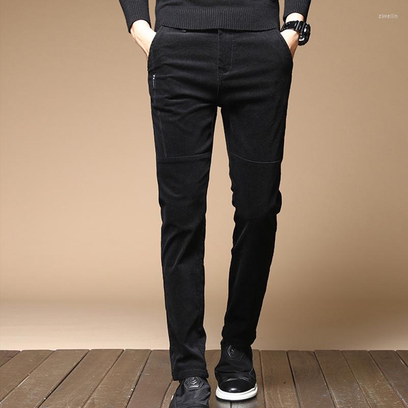 

Men's Pants 2022 Winter Thermal Stylish Casual Long Men's Stretch Brushed Elegant Trendy Fleece Liner Corduroy Trousers, Black