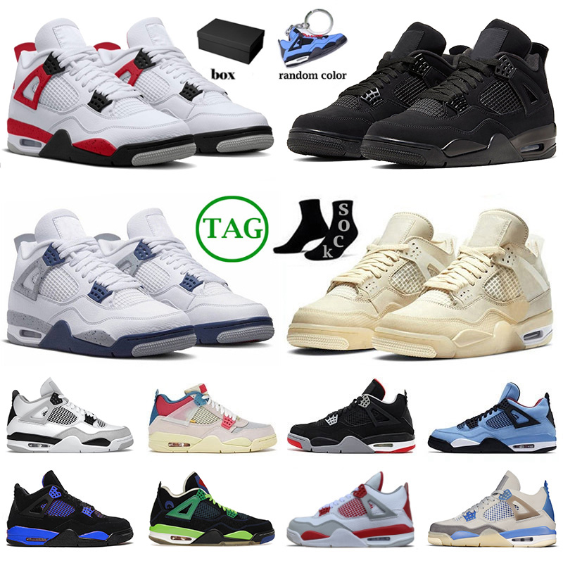 

With Box Jumpman 4 J4 Basketball Shoes Midnight Navy Men Women Big Size Us 13 Violet Ore Military Black Cat Red Cement Offs White 4s High IV Cactus Jack Trainers Sneakers, 40-47 alternate
