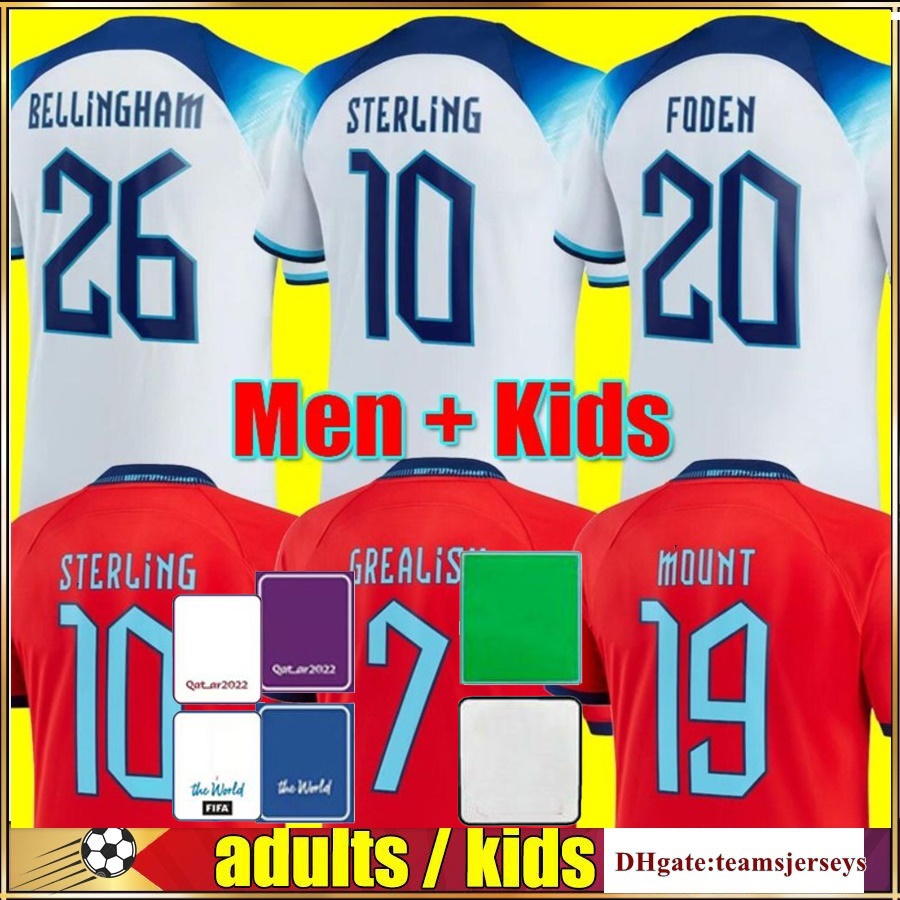 

Angleterre FODEN soccer jerseys 2022 KANE STERLING GREALISH RASHFORD MOUNT BELLINGHAM ENGlANDS SANCHO 22 23 national Football shirt infants Men kids kit uniform, Kids kits