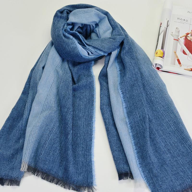 

Scarves 2022 Winter Est Women Ombre Pattern Wool Scarf Pashmina Shawls 5pcs/lot