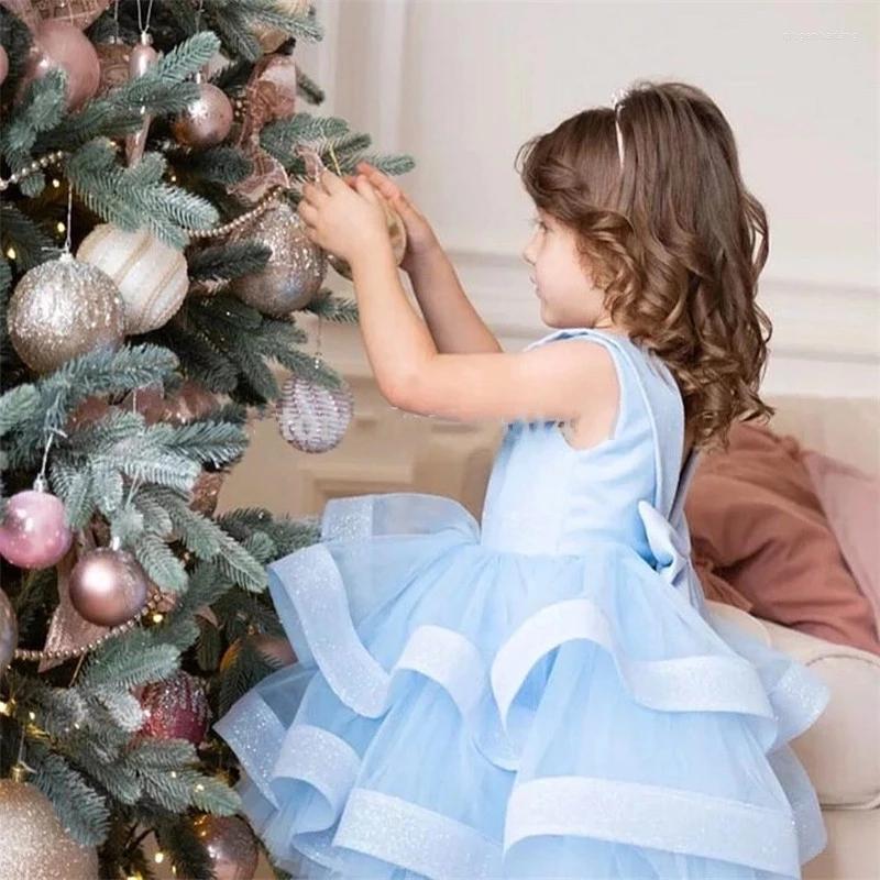 

Girl Dresses 2022 Flower Tulle Puffy Wedding Party Dress Cute Baby Fuchsic Christmas Gift, Green