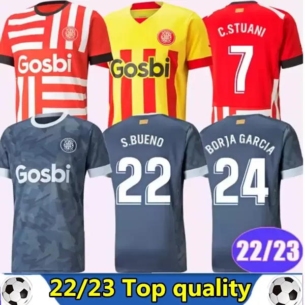 

22 23 Girona JUANPE S.BUENO Mens Soccer Jerseys SAMU SAIZ ALEIX GARCIA C.STUANI Home Away 3rd Football Shirts Short Sleeve 1206, Yellow