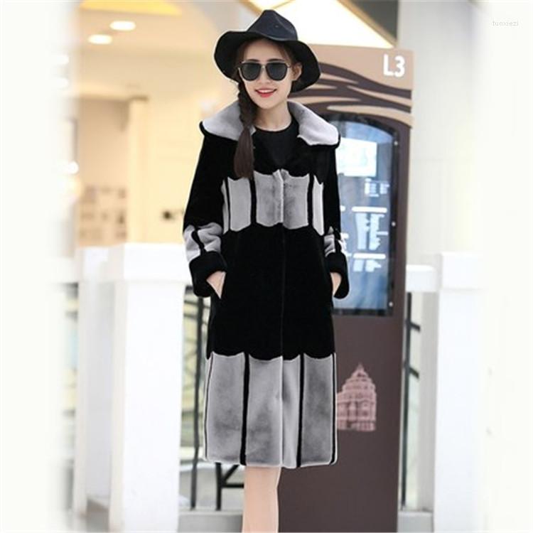 

Women's Fur Top Brand Size Fashion Large Faux Coat N19 High Quality, Brown