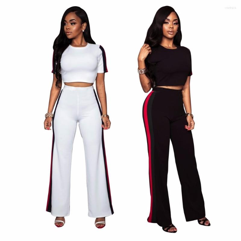 

Women' Tracksuits 2022 Summer Fashion Women Clothes Plus Size Two Piece Set Crop Top Cropped Tops Pants Suit Tracksuit, Smr8701 white