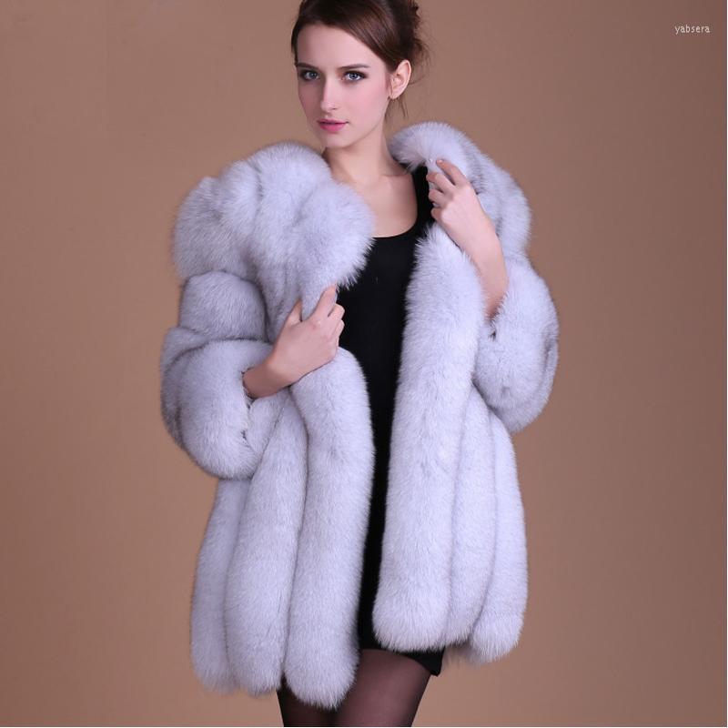 

Women's Fur 2022 Winter Women Long Faux Coat Female Fuzzy Thick Warm Fashion Fluffy Artificial Jacket Outwear, Black
