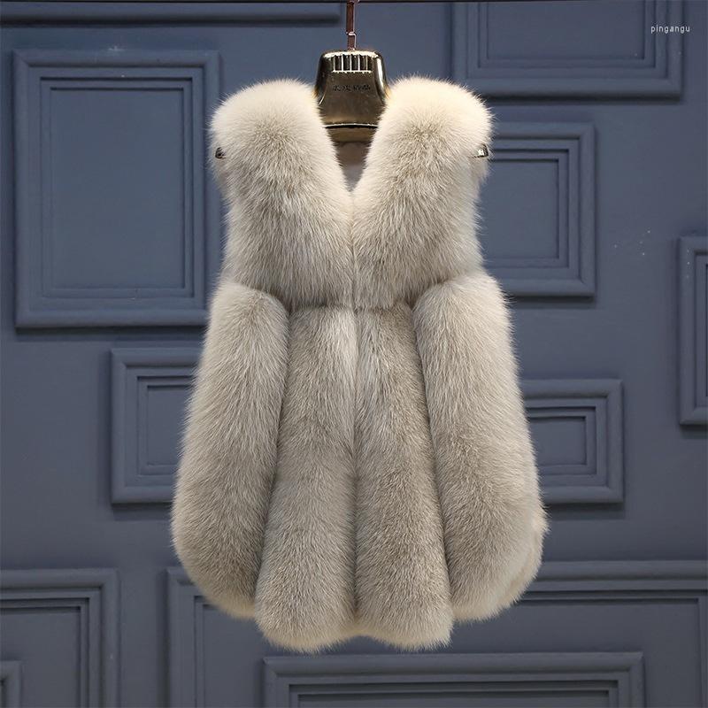

Women' Vests Sleeveless Jacket With Fur Women' 2022 Winter Coat Fluffy Thick Warm Oversized Female Casual Artificial Vest, Black