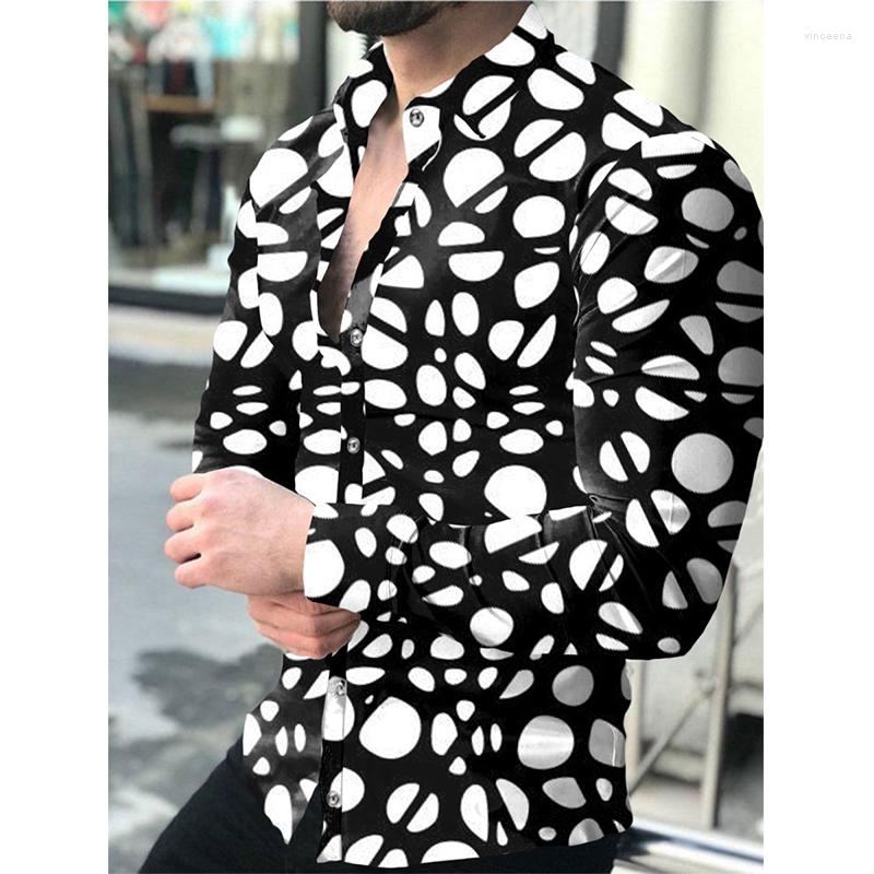 

Men's Casual Shirts Men's Long Sleeved Shirt Fashionable Printed Single Breasted European And American Style In 2022
