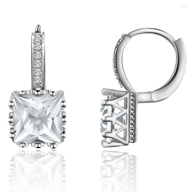 

Backs Earrings Fashion Simplicity Square Clip Female Easy Matching CZ Jewelry Gifts For Women's